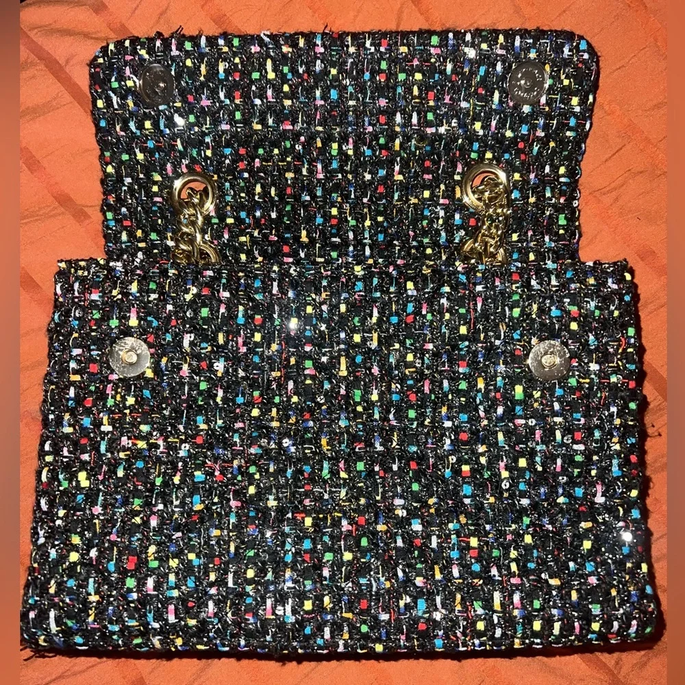 Kurt Geiger Black Multicolor Tweed Shoulder Bag - Picture 5 of 5